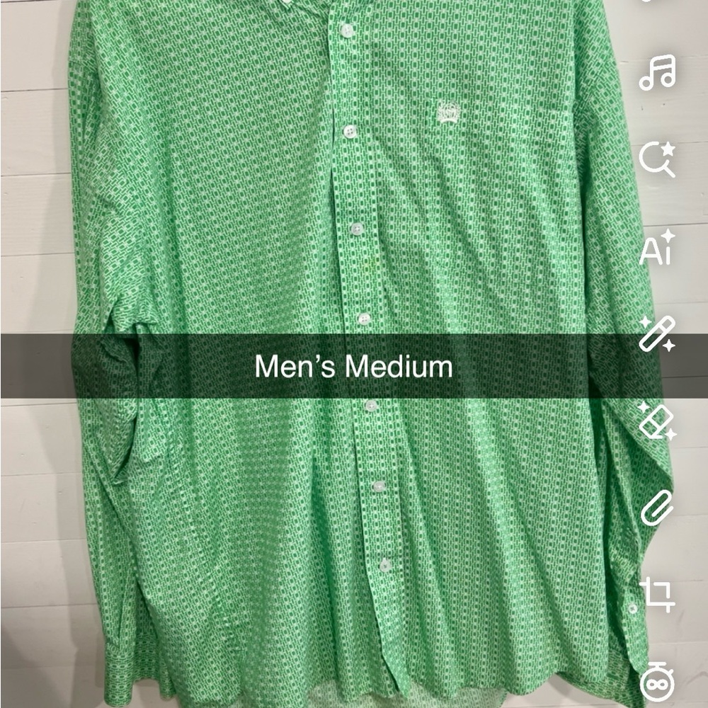 Cinch Men's Green Dress Shirt